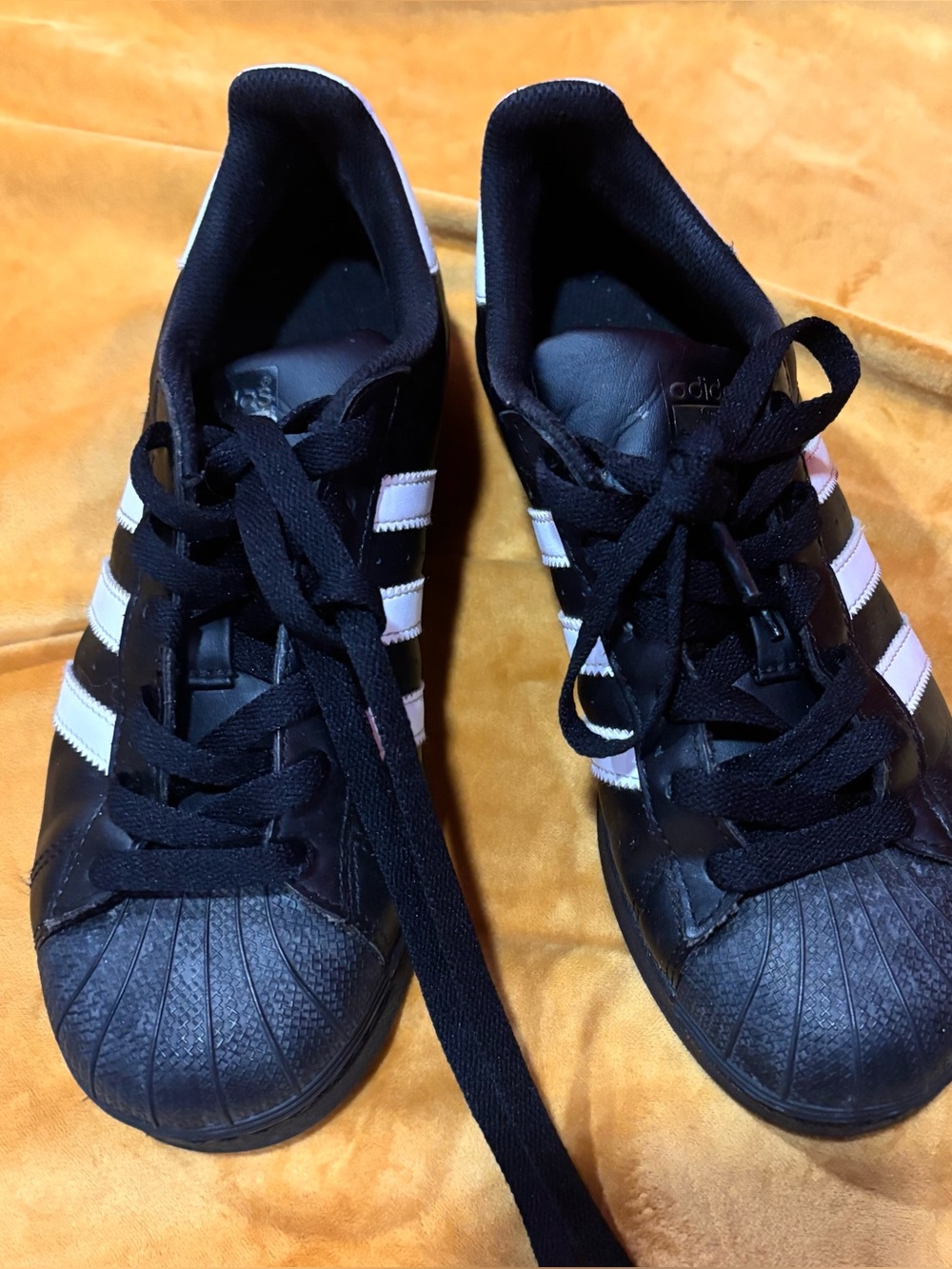 adidas Kids Black and White Classic Shell-Toe Sneakers